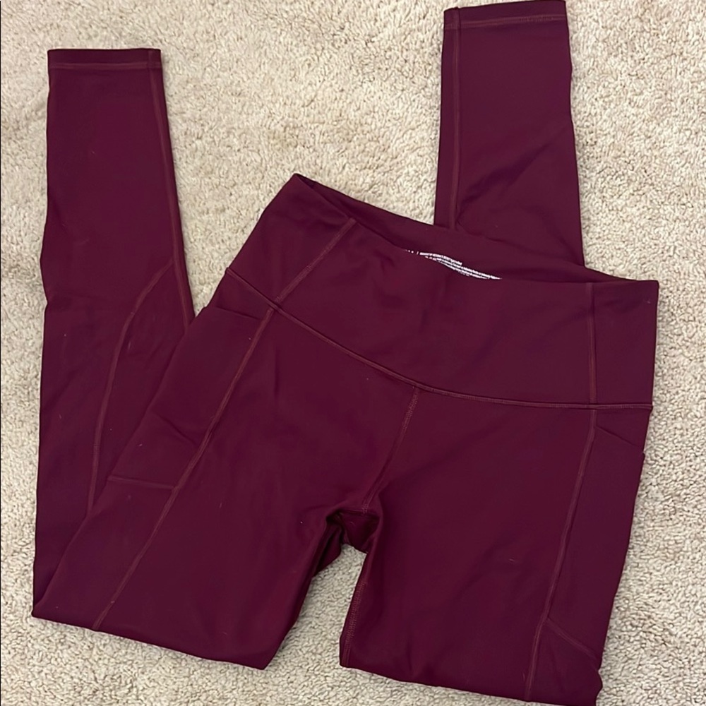Victoria Secret Burgundy High-Waisted Leggings
